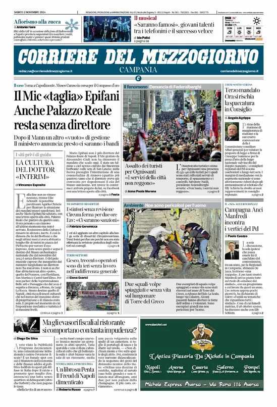 Prima-pagina-corriere del mezzogiorno-del-2024-11-02